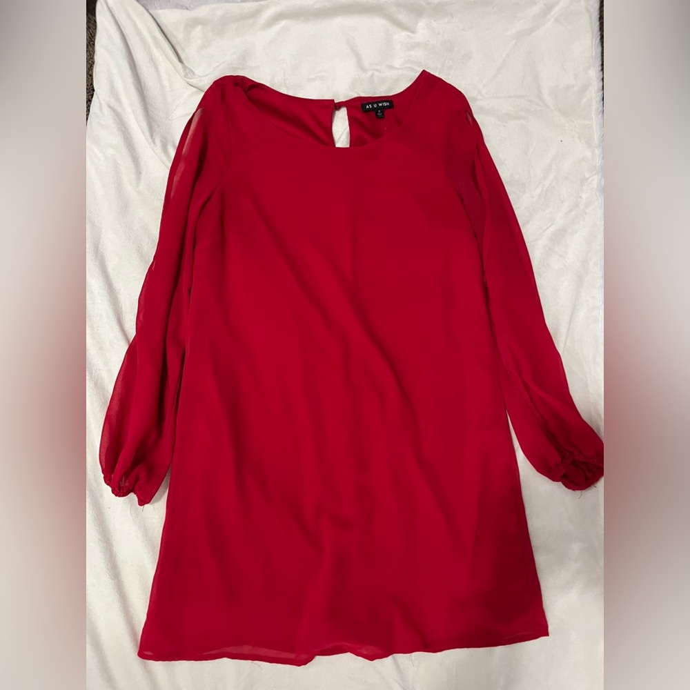 Red As U Wish open shoulder dress